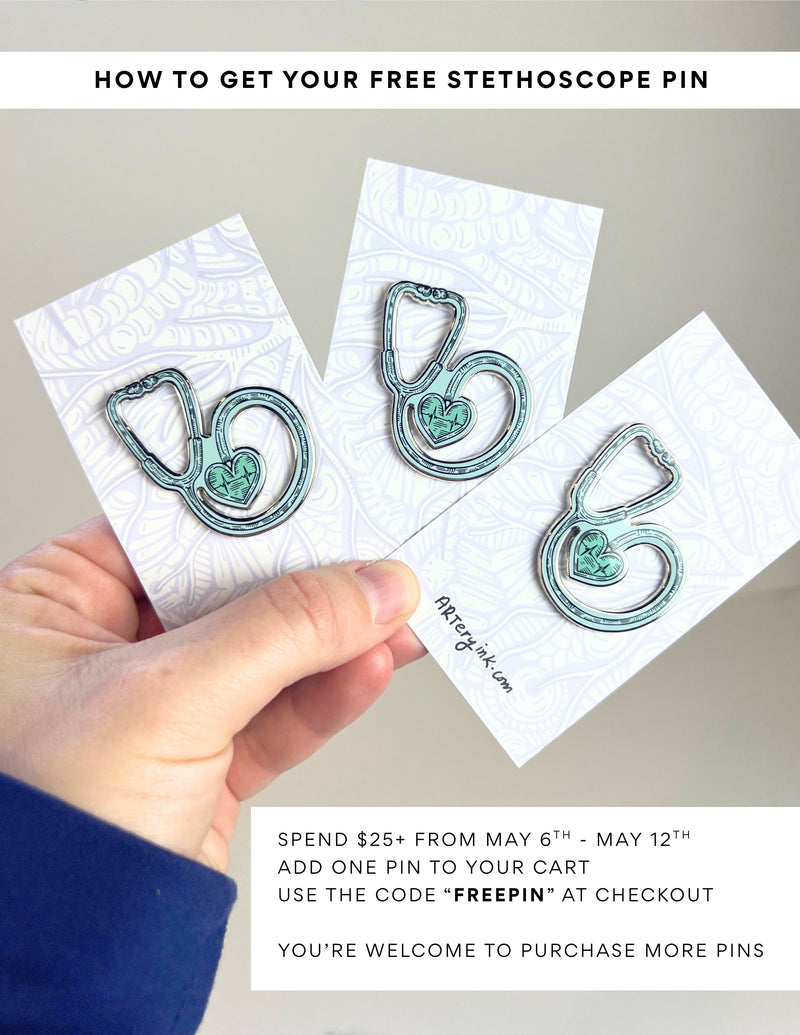 Enamel Stethoscope Pin