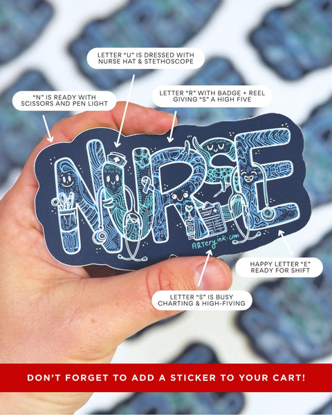 Nurse Besties Vinyl Sticker – arteryink