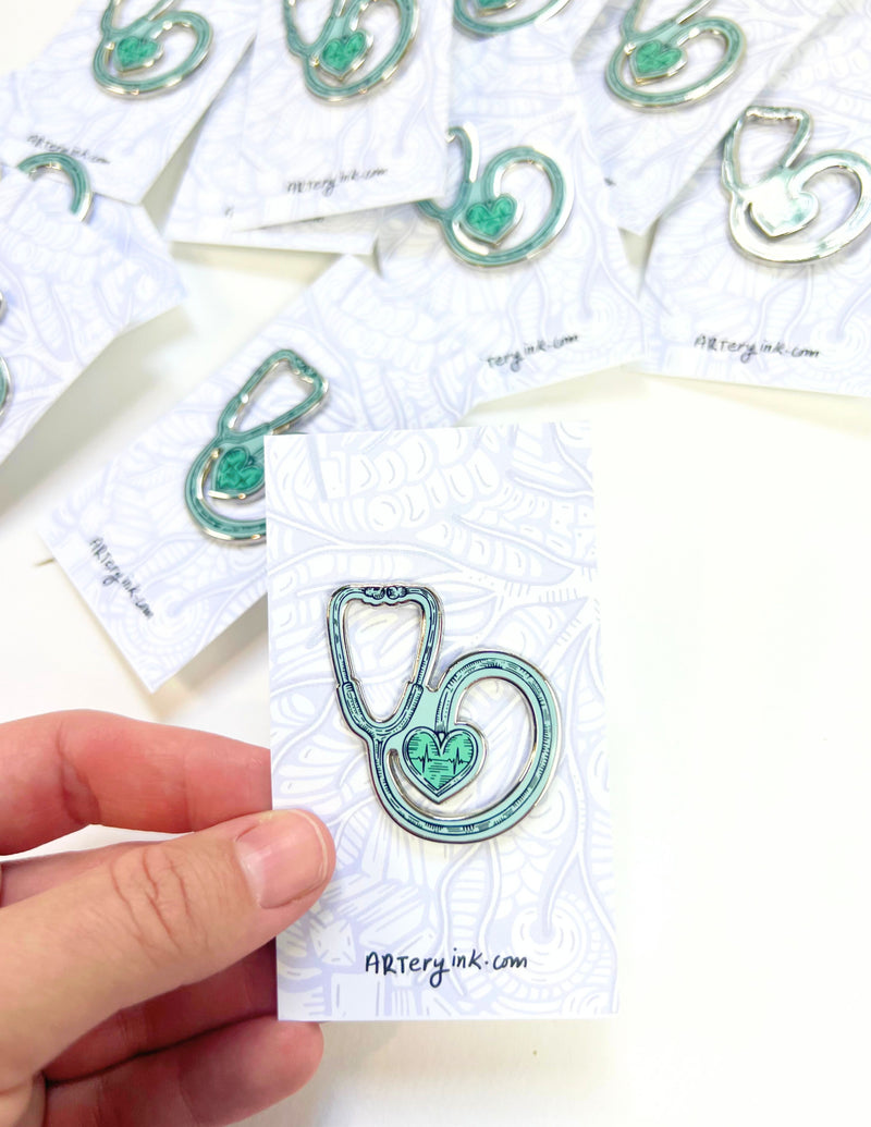 Enamel Stethoscope Pin