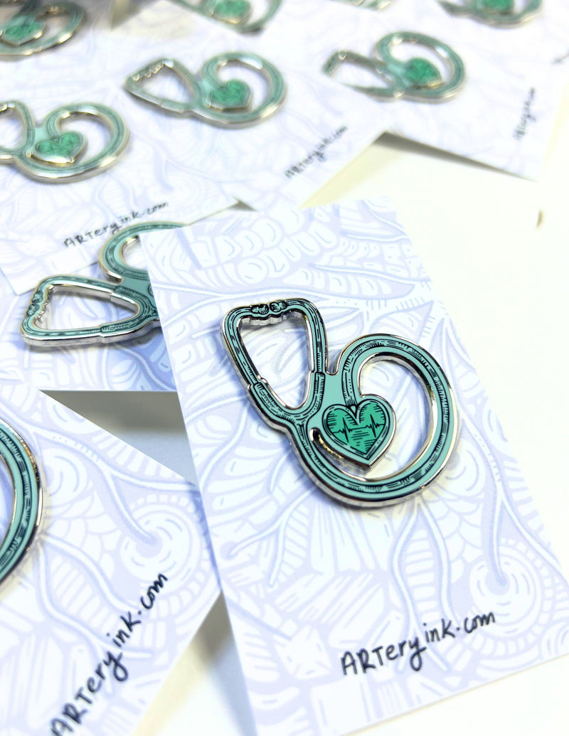 Enamel Stethoscope Pin
