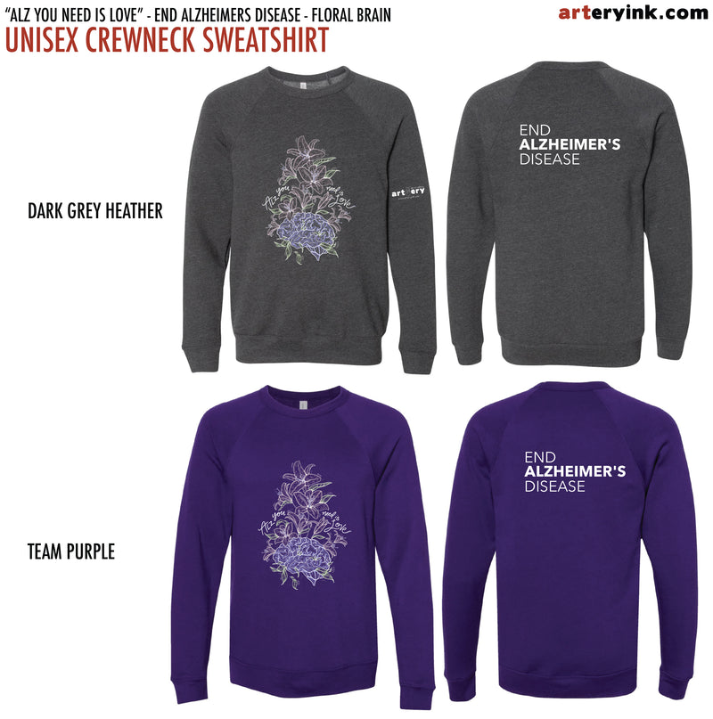 "Alz You Need Is Love" Floral Brain / End Alzheimer's Disease / Pre-Order
