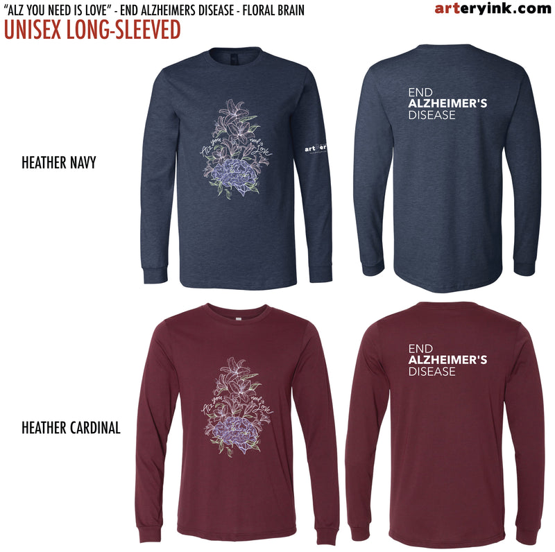 "Alz You Need Is Love" Floral Brain / End Alzheimer's Disease / Pre-Order