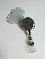 Heart Badge Reel - Black & White