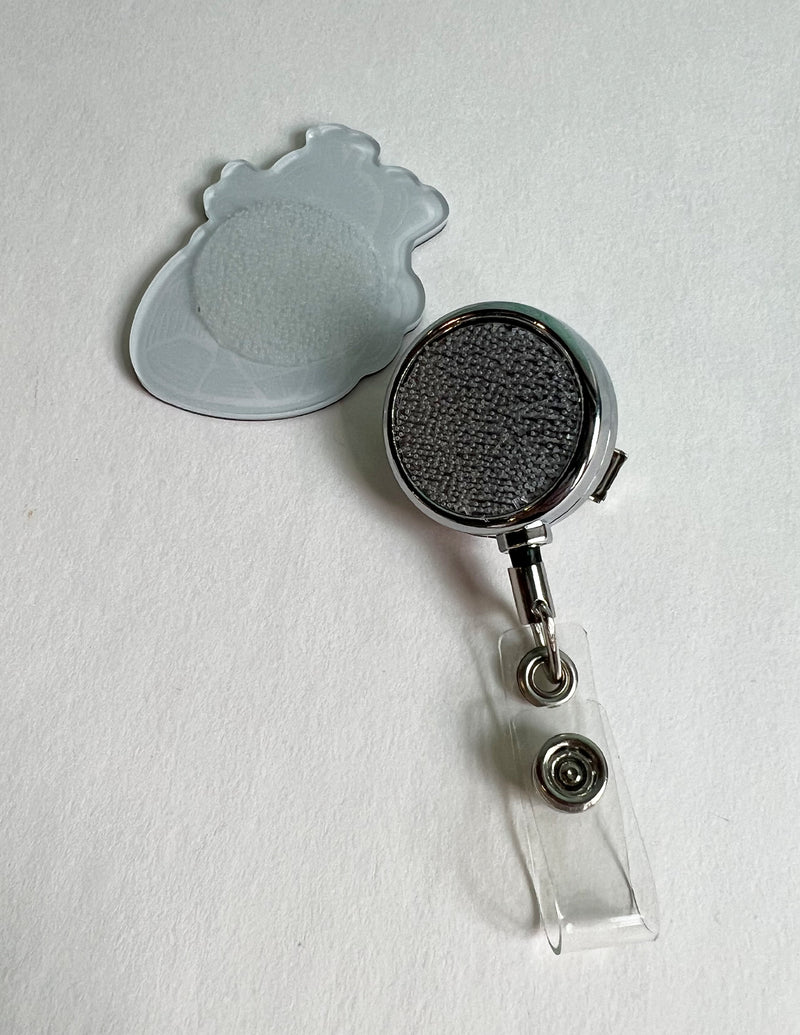 Heart Badge Reel - Black & White