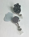 Heart Badge Reel - Black & White