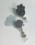 Heart Badge Reel - Black & White