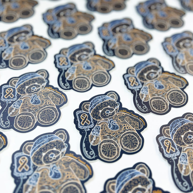 Childhood Cancer Awareness - Animal Vinyl Stickers