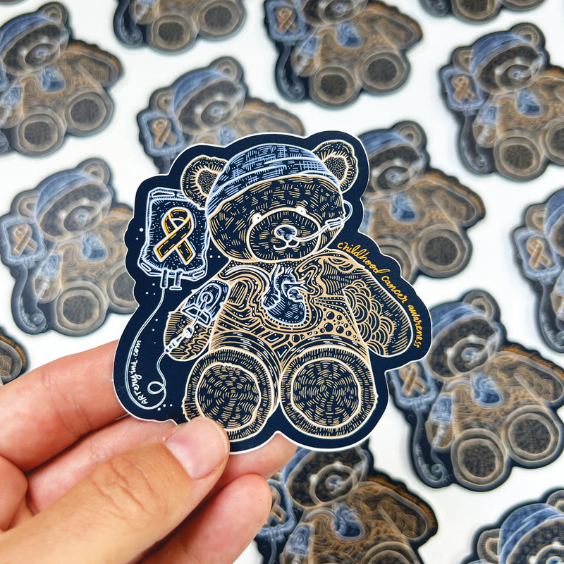 Childhood Cancer Awareness - Animal Vinyl Stickers