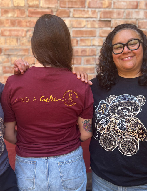 Childhood Cancer Awareness Bear "Find A Cure" Unisex T.Shirt