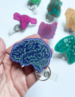 Brain Badge Reel - Purple & Green
