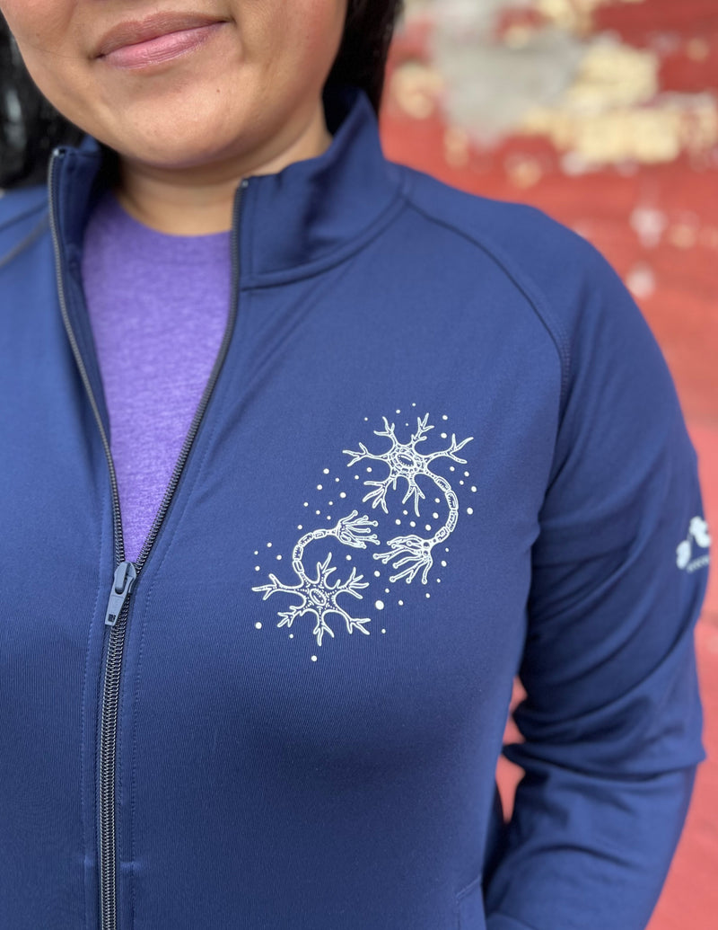 Brain & Neurons - Women's Navy Cadet Jacket