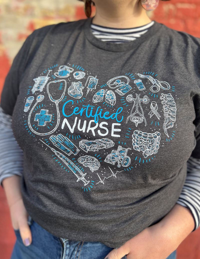 "Certified Nurse" Heart Collage Unisex T.Shirt