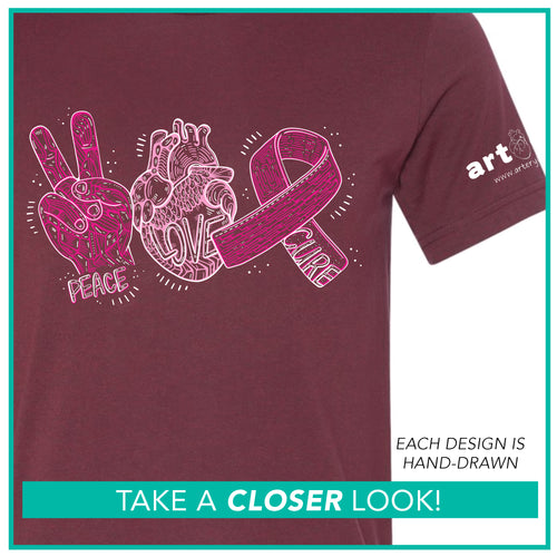 Breast Cancer Awareness Month / Peace, Love, Cure / Pre-Order