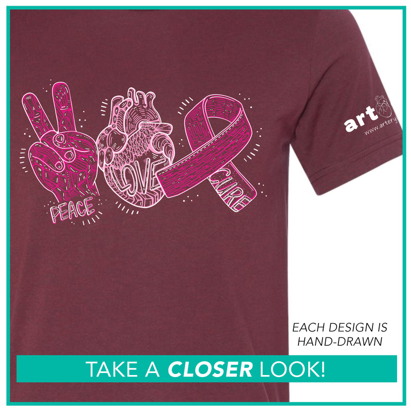 Breast Cancer Awareness Month / Peace, Love, Cure / Pre-Order
