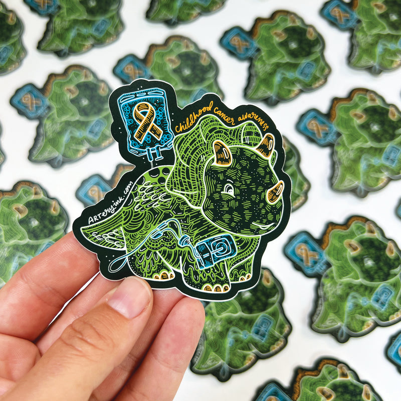Childhood Cancer Awareness - Animal Vinyl Stickers