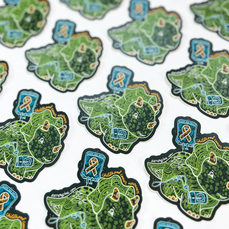Childhood Cancer Awareness - Animal Vinyl Stickers