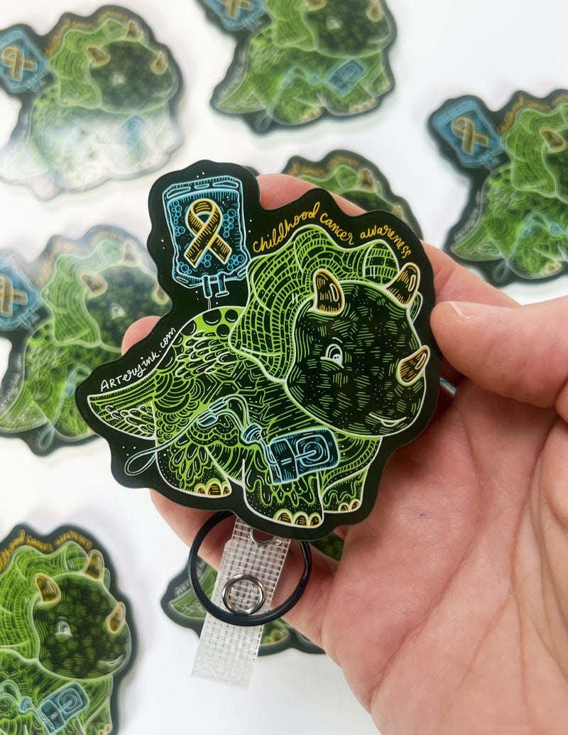 Childhood Cancer Awareness - Dino - Badge Reel