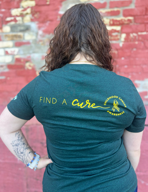 Childhood Cancer Awareness Dino "Find A Cure" Unisex T.Shirt