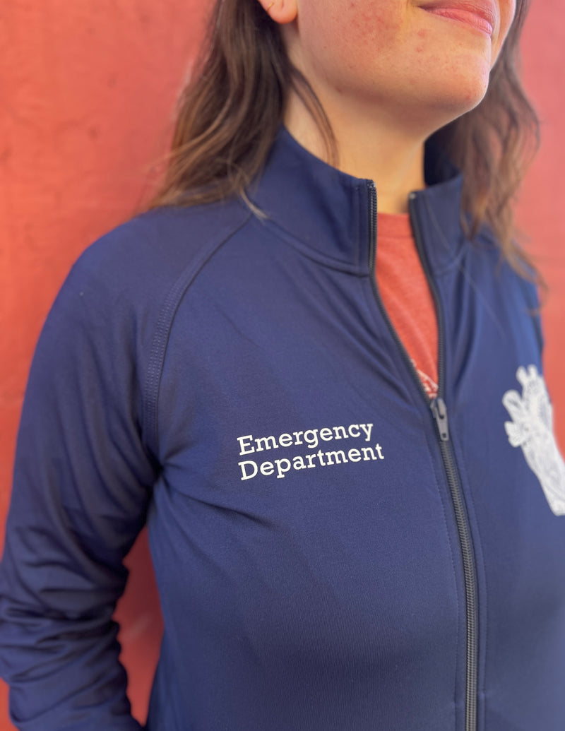 "Emergency Department" Heart & Lungs Women's Navy Cadet Jacket