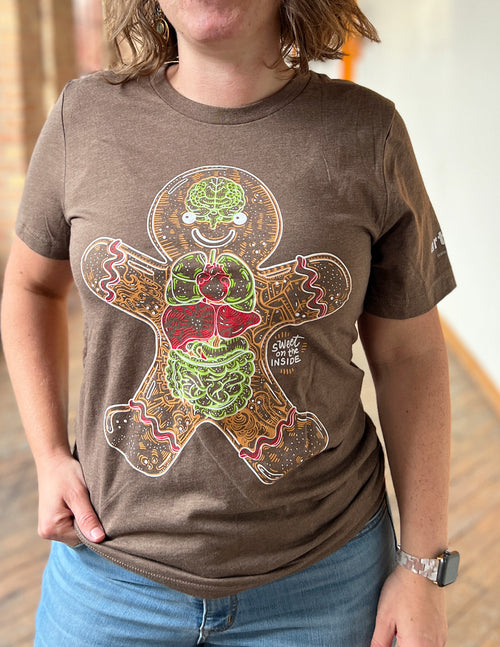 "Sweet on the Inside" Gingerbread Anatomy Unisex T.Shirt