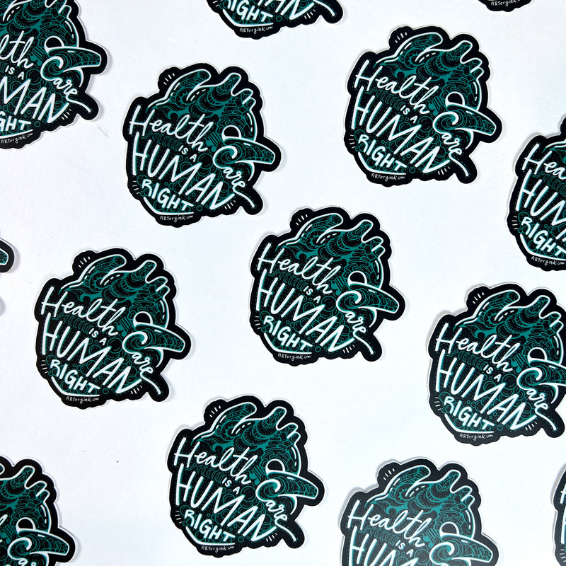 "Health Care is a Human Right" Heart Vinyl Sticker