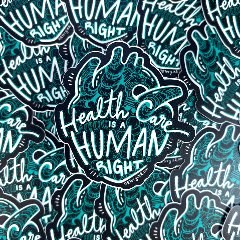 "Health Care is a Human Right" Heart Vinyl Sticker