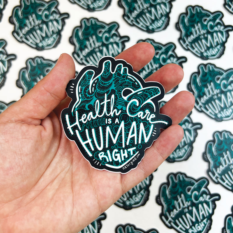 "Health Care is a Human Right" Heart Vinyl Sticker