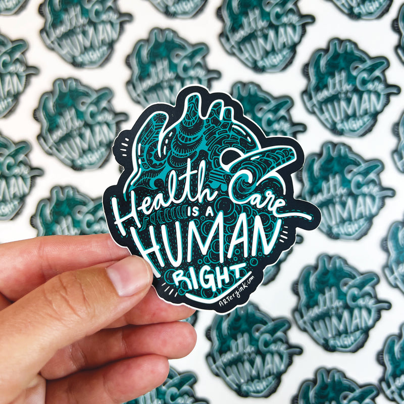 "Health Care is a Human Right" Heart Vinyl Sticker