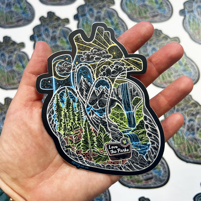 "Love the Parks" Heart Vinyl Sticker