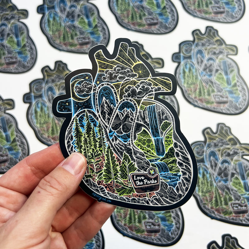 "Love the Parks" Heart Vinyl Sticker