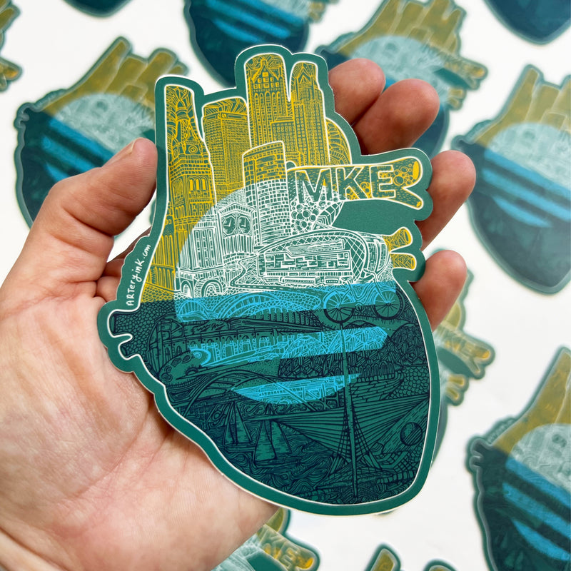 Heart of Milwaukee 2.0 Sticker