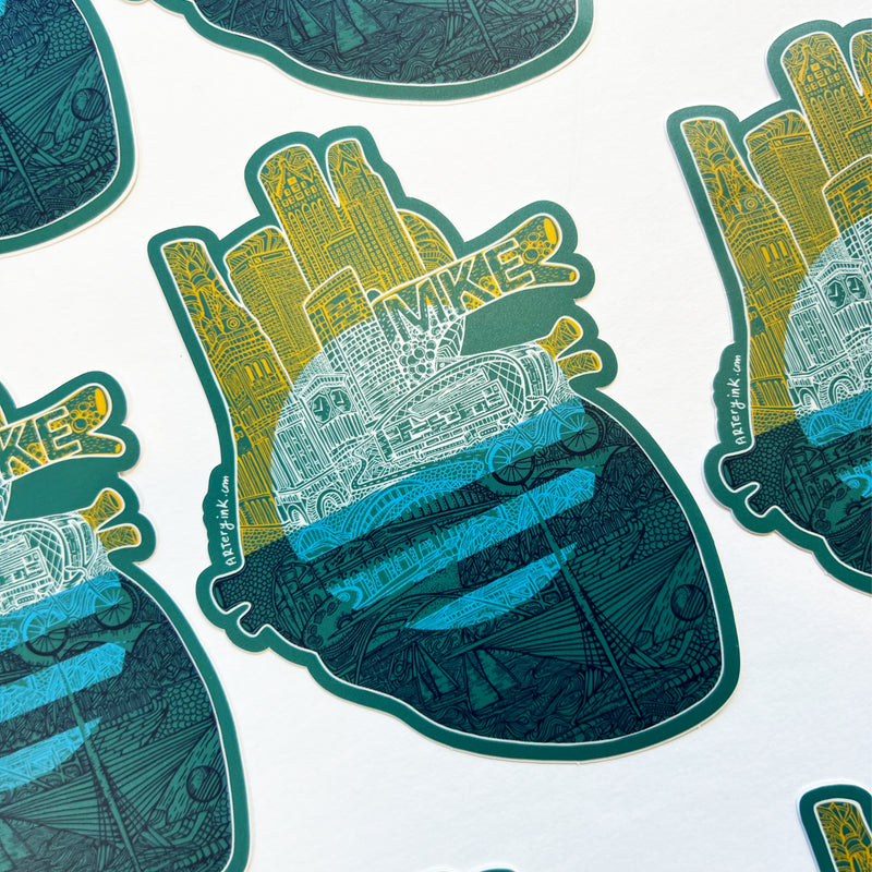 Heart of Milwaukee 2.0 Sticker