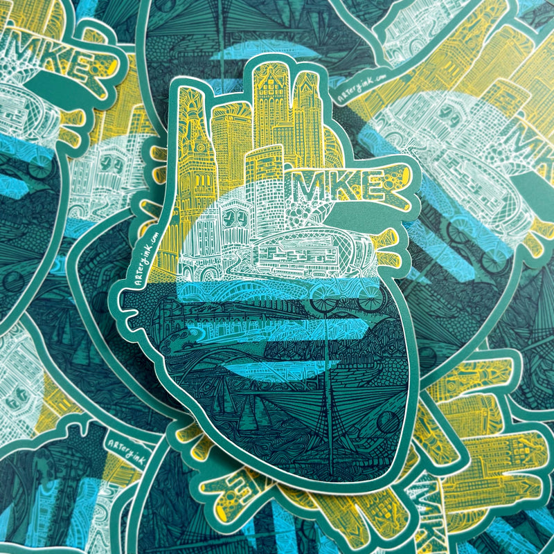 Heart of Milwaukee 2.0 Sticker