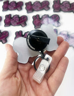 "Peace, Love, Cure" Badge Reel - Pink