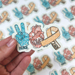 Peace, Love, Cure Vinyl Sticker