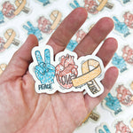 Peace, Love, Cure Vinyl Sticker