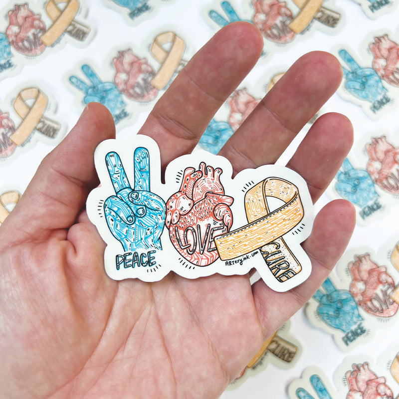 Peace, Love, Cure Vinyl Sticker
