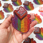 Progress Pride Heart Pride Vinyl Sticker