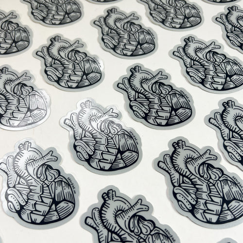 Anatomical Heart Reflective Vinyl Sticker