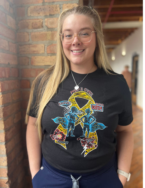 Super Kid Childhood Cancer Awareness Ribbon Unisex T.Shirt