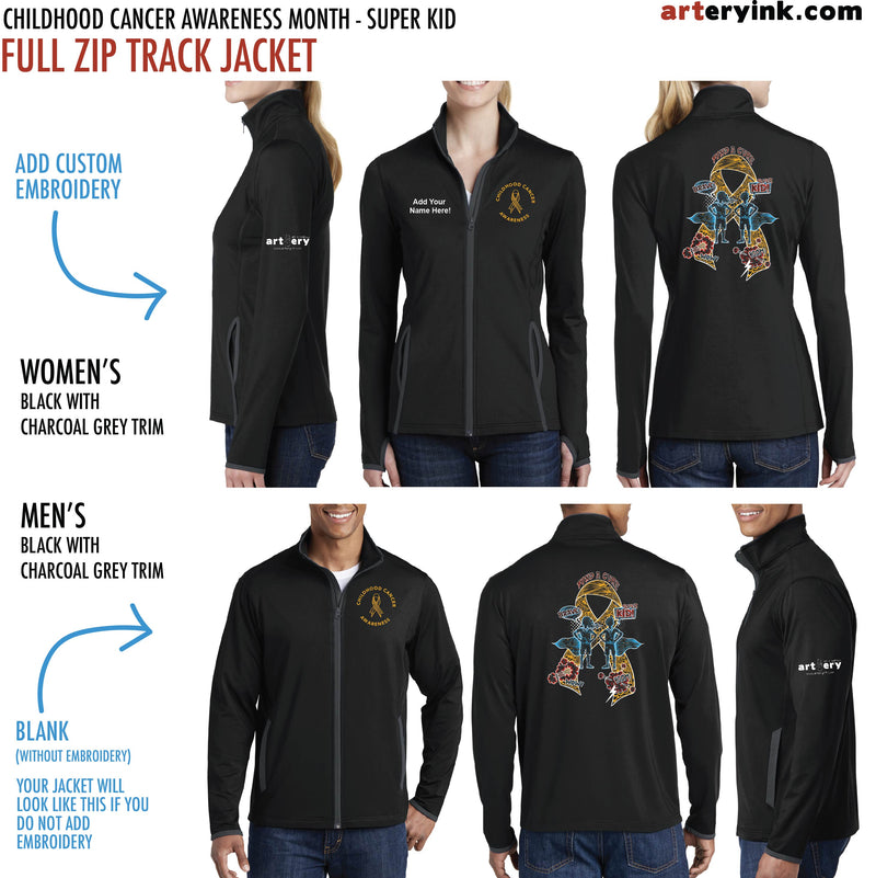 Childhood Cancer Awareness / Super Kid Ribbon / Track Jacket Pre-Order