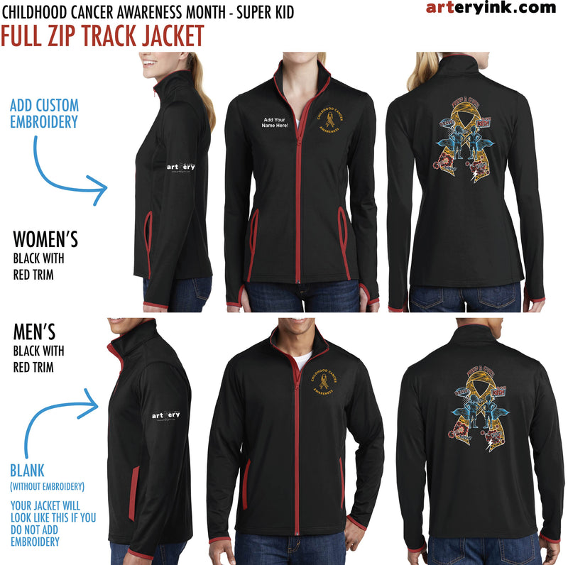 Childhood Cancer Awareness / Super Kid Ribbon / Track Jacket Pre-Order