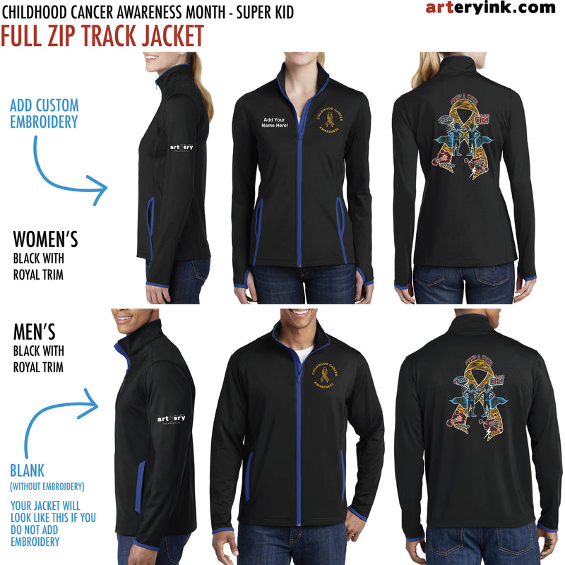 Childhood Cancer Awareness / Super Kid Ribbon / Track Jacket Pre-Order