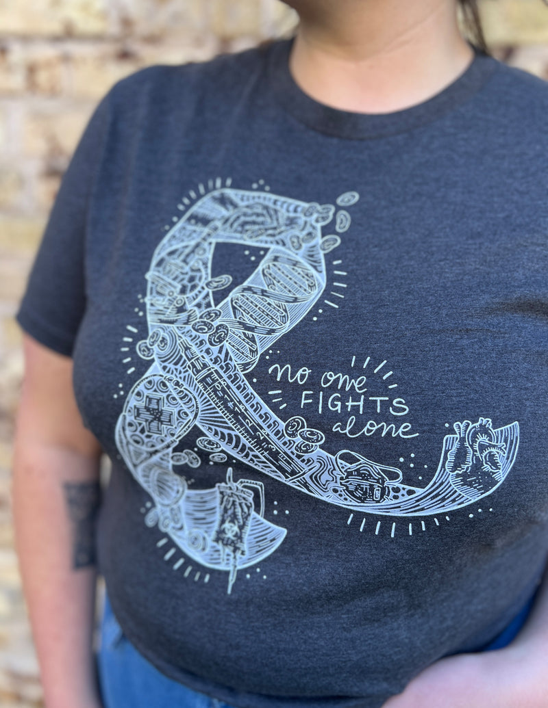 "Support Squad" Mini Icons Cancer Ribbon Unisex T.Shirt