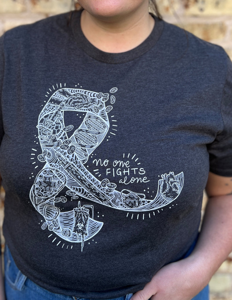 "Support Squad" Mini Icons Cancer Ribbon Unisex T.Shirt