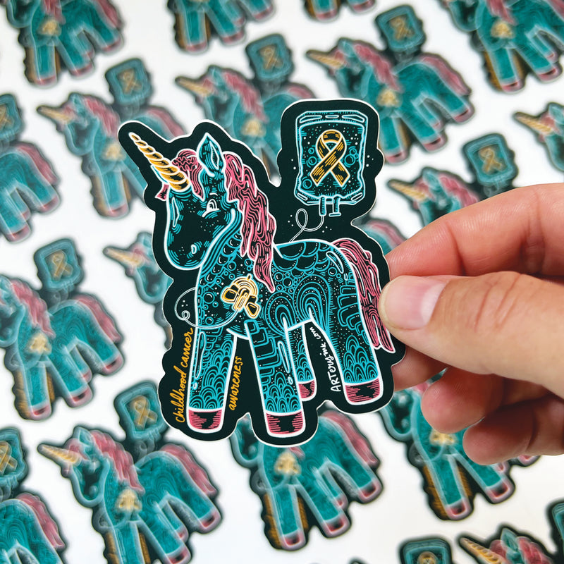 Childhood Cancer Awareness - Animal Vinyl Stickers