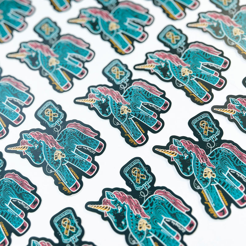Childhood Cancer Awareness - Animal Vinyl Stickers