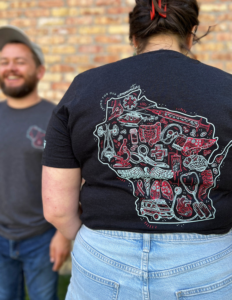 "Caring for Our Communities" - State of Wisconsin Icon Collage Unisex T.Shirt