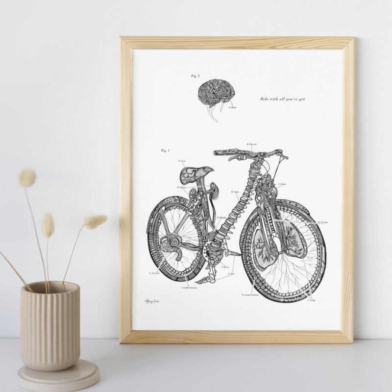 Anatomical Bicycle - 8x10 or 11x14