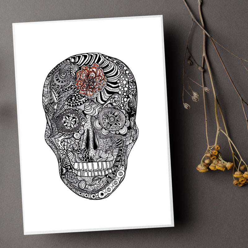 Cempazuchi Skull - Dia De Los Muertos / Any Occasion (#8010)